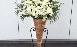 スタンド花　おしゃれスタンドホワイト系